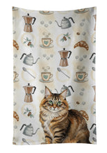 Load image into Gallery viewer, Norwegian Forest Cat Brown Tabby Cat Coffee Time Kitchen Towel