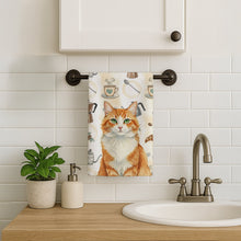 Load image into Gallery viewer, Orange and White Cat Coffee Time Kitchen Towel