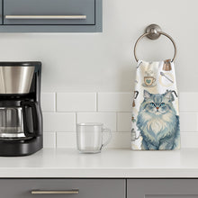 Load image into Gallery viewer, Persian Blue Cat Coffee Time Kitchen Towel