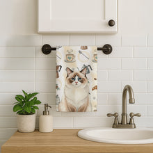 Load image into Gallery viewer, Ragdoll Bicolor Cat Coffee Time Kitchen Towel