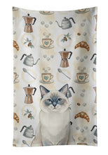 Load image into Gallery viewer, Ragdoll Blue Point Cat Coffee Time Kitchen Towel
