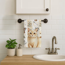 Load image into Gallery viewer, Solid Cream Cat Coffee Time Kitchen Towel