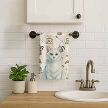 Load image into Gallery viewer, Solid White Cat Coffee Time Kitchen Towel