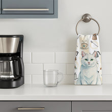 Load image into Gallery viewer, Solid White Cat Coffee Time Kitchen Towel