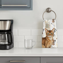 Load image into Gallery viewer, Ticked Tabby Brown Cat Coffee Time Kitchen Towel