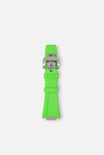 Load image into Gallery viewer, FKM Rubber Strap: Neon Green/Steel