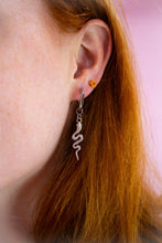 Load image into Gallery viewer, “Filled my Cell With Snakes” Titanium Charm Earrings