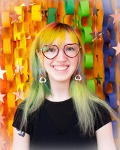 Load image into Gallery viewer, You're Safe With Me-Connected Cotton Candy Heart Earrings