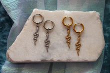 Load image into Gallery viewer, “Filled my Cell With Snakes” Titanium Charm Earrings