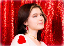 Load image into Gallery viewer, Yours Truly-Heart Pearl Dangle Earrings