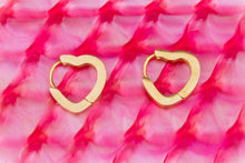 Load image into Gallery viewer, "Can I go Where You Go?" Titanium Heart Hoops