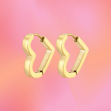 Load image into Gallery viewer, "Can I go Where You Go?" Titanium Heart Hoops