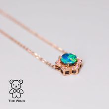 Load image into Gallery viewer, You Are in My Heart - Australian Doublet Opal Pink Sapphire Pendant 18K Rose Gold
