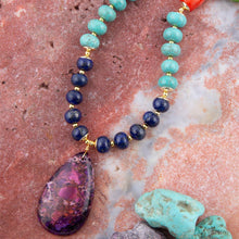 Load image into Gallery viewer, Zion Multi-Color Purple Pendant Necklace